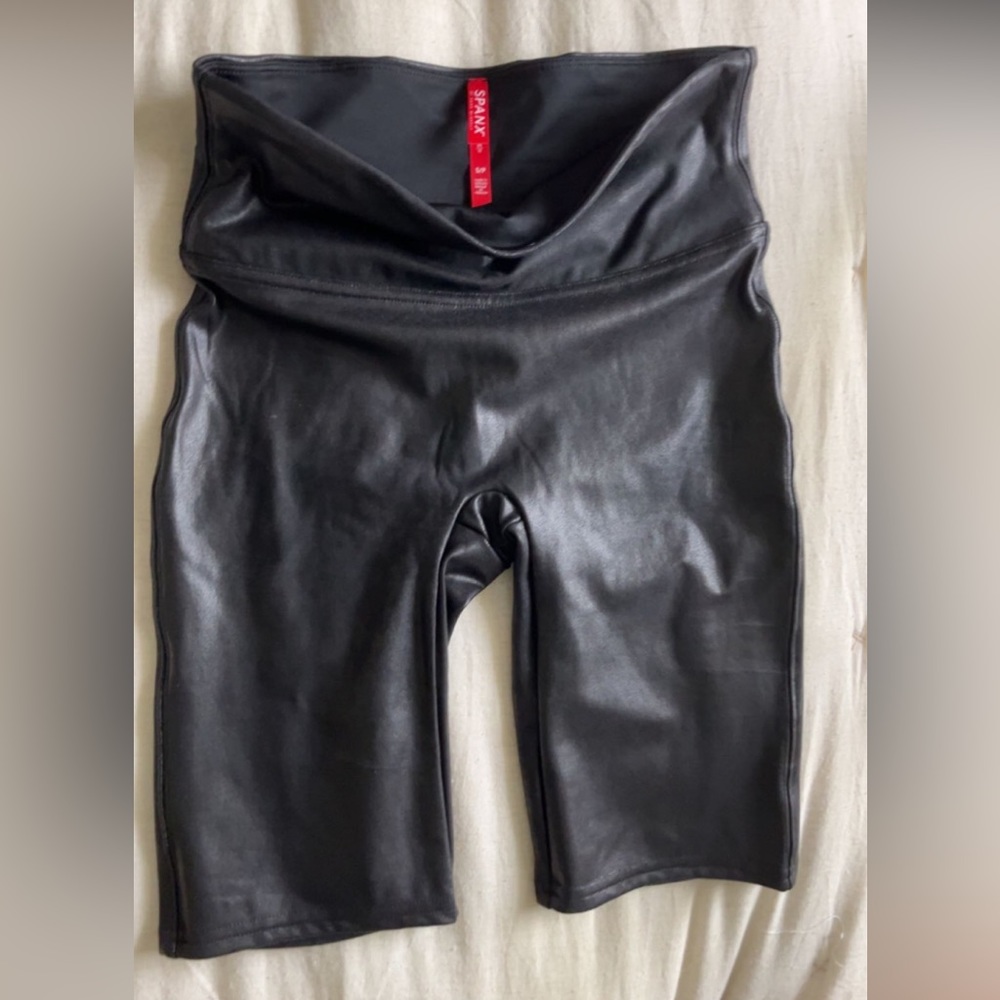 Spanx faux leather biker shorts- Never worn